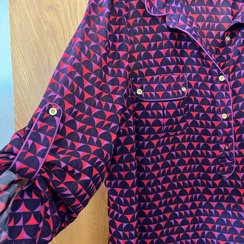 A.N.A multi print pop over shirt 2X - Picture 5 of 9